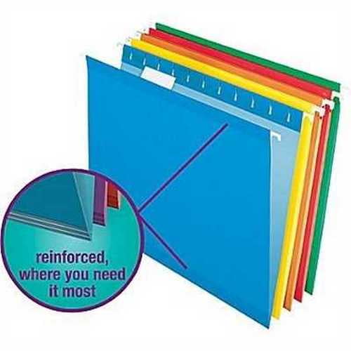 Staples Colored Reinforced Hanging File Folders, Letter, 5 Tab