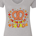 thumbnail image 4 of Inktastic Oktoberfest Squad Fall Leaves Pretzel Women's V-Neck T-Shirt, 4 of 5