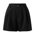 thumbnail image 4 of Riforla Women's Stretchy High Waisted Pleated Wide Leg Shorts with Pockets Shorts for Women Black M, 4 of 5