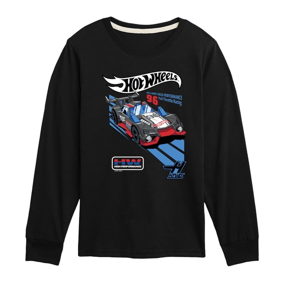 Hot Wheels - Full Throttle Racing - Youth Boys Long Sleeve Graphic T-Shirt