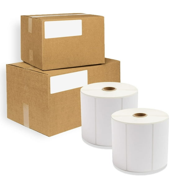 White Thermal Transfer Labels XL, 1 in Core Desktop compatible, 11440 Count, 4 x 2 in