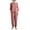 Pink, variant on Turilly Two Piece Outfits for Women Fashion Round Neck Solid Long Sleeve Blouse +Loose Cotton Linen Pockets Pants Sets Womens Fall Winter Suit