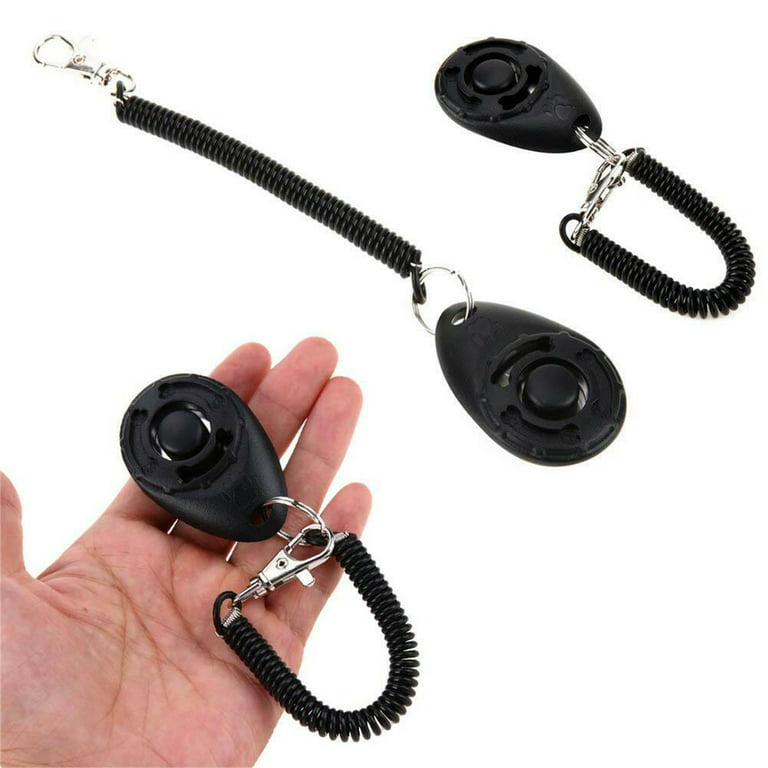 JEROCK Dog Training Clickers with Wrist Strap, Training Clicker for Pet  Like Dog Cat Horse Bird Dolphin Puppy, Big Buttons and Loud Sound (Black)
