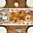 thumbnail image 3 of Sm:)e Eucalyptus Leave and Orange Pumpkin Fall Table Runner 13x36 Inch,Holiday Home Kitchen Dining Decorations, 3 of 7