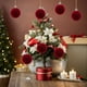 thumbnail image 2 of 24 bolas navideñas flocadas para decorar el árbol: esferas rojas oscuras para San Valentín, adornos navideños colgantes, bolas decorativas irrompibles., 2 of 7