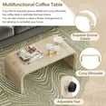 thumbnail image 5 of Retro Log Style Coffee Table with Curved Art Deco Design, Center Table for Living Room or Dining Room, Natural Wood Wash, 5 of 9