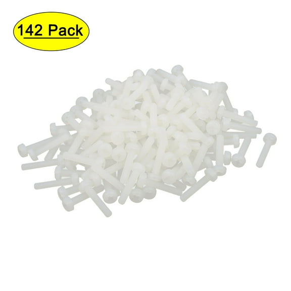 M3 x 15mm Nylon Metric Countersunk Bolts Machine Screws 142Pcs