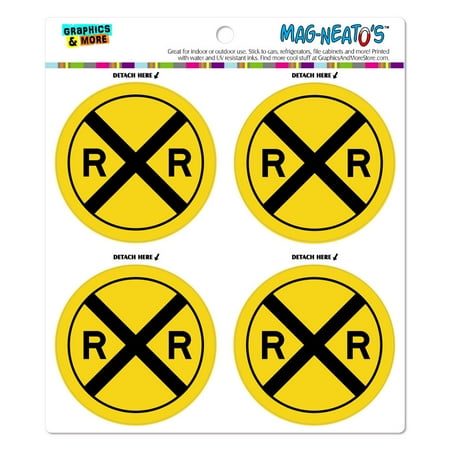 Date Magnet Set - Railroad crossing Traffic Sign Train MAG-NEATO'S(TM) Car/Refrigerator Magnet Set