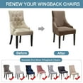 thumbnail image 5 of Yumcute 6 Pack Chair Covers for Dining Room Stretch Rhombic Geometric Wingback Chair Covers Slipcover, 5 of 8