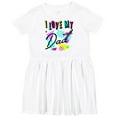 thumbnail image 3 of Inktastic I Love My Dad 80s Retro Style Girls Toddler Dress, 3 of 5
