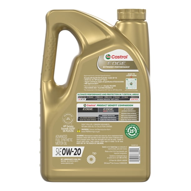 Castrol EDGE 0W-20 Oil - Industrial engine oil - Walmart Business