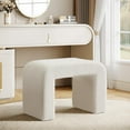 thumbnail image 1 of Tribesigns Modern Vanity Stool, Upholstered Ottoman, Arched Footstool, Sofa Footrest(1,White）, 1 of 5