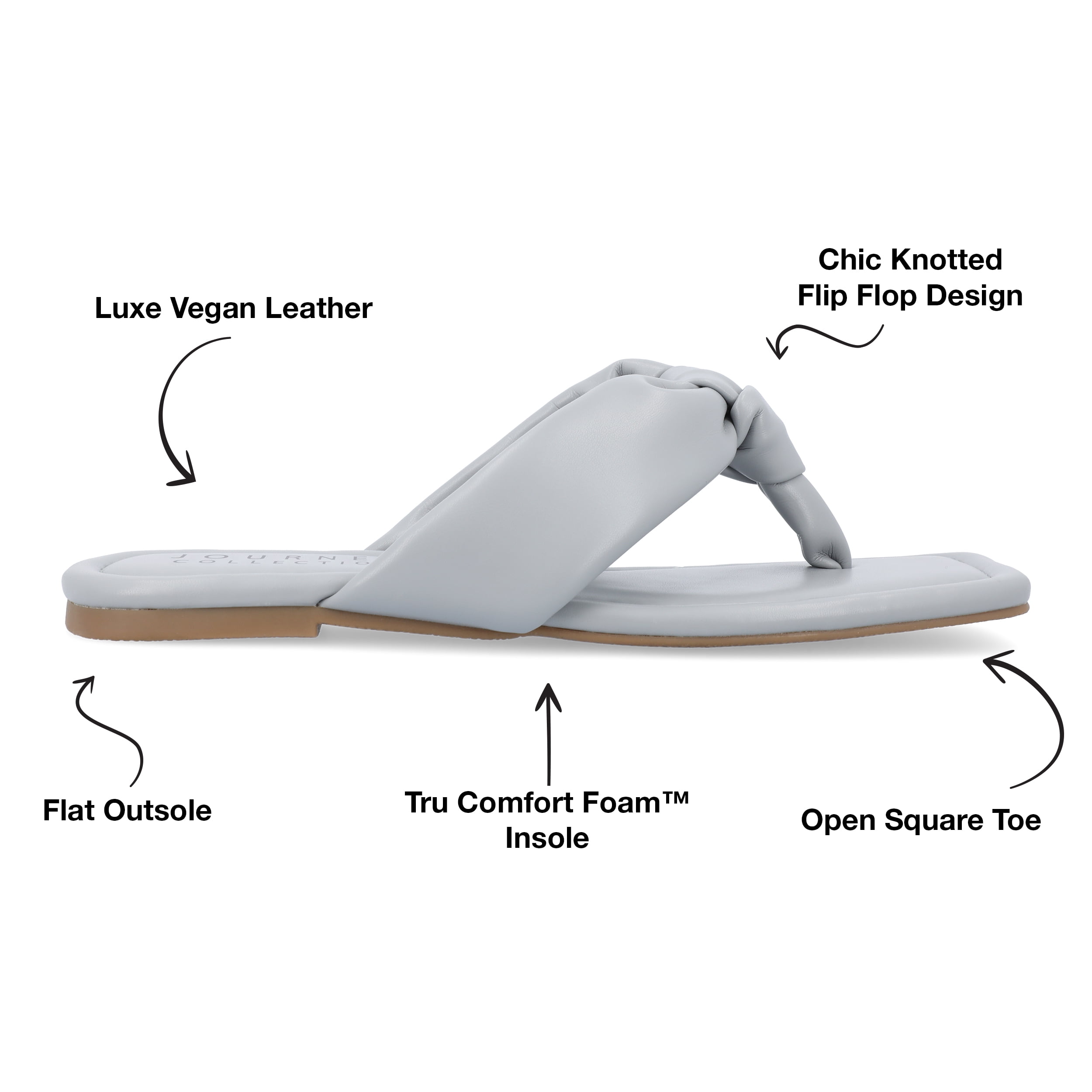 Journee Collection Womens Ares Tru Comfort Foam Light Puff Flip Flop Sandals