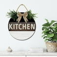 thumbnail image 4 of Front Door Porch Decorations Kitchen Door Hanging Sign 11 inch Wooden Wall Sign, Rustic Holiday Wreath Decor for Front Door Porch Home Window Wall Farmhouse Decorations, 4 of 5