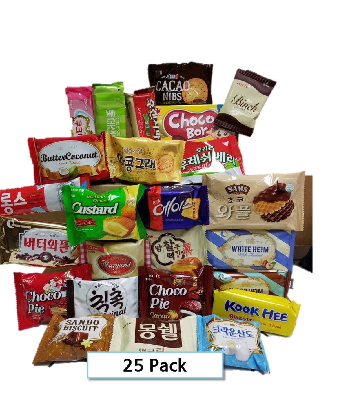 Korean Premium Snack Box Assorted Package Popular Deluxe Korean Brand Snacks and More! Perfect for GIFT | Gift Care Package 25 Packs
