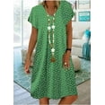 thumbnail image 1 of 2024 Robe Tendance Grande Taille pour Femmes Été Imprimé Manches Courtes Ample Décontractée Robes Femme Élégante Mode Plage Vêtements pour Dames, 1 of 6
