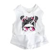 thumbnail image 1 of Hiiyo Little Girls Clothes Set Graphic Hooded Tank Top Shorts Set Sports Tracksuit, 1 of 3
