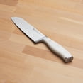 thumbnail image 5 of Henckels Forged Accent 7-inch Hollow Edge Santoku Knife - White Handle, 5 of 6