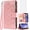 Rose Gold, variant on Compatible with iPhone 11 6.1 Wallet Case and Tempered Glass Screen Protector Flower Leather Flip Card Holder Cell Phone Cover for iphone11case iPhone11 i Phone11 11s XI 11R Women Men Purple