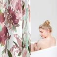 thumbnail image 3 of Plum Floral Shower Curtain, Watercolor Flower Shower Curtain for Bathroom, Modern Ink Decorative Fabric Shower Curtain Set with Hooks 72x72, 3 of 6