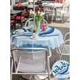 thumbnail image 5 of Outdoor Tablecloths with Umbrella Hole & Zipper, Navy Blue Whale Round Tablecloth 54 Inch, Summer Coastal Bubbles Ocean Waves Waterproof Table Cloth, Patio/Pool/Picnic Table Covers, 5 of 8