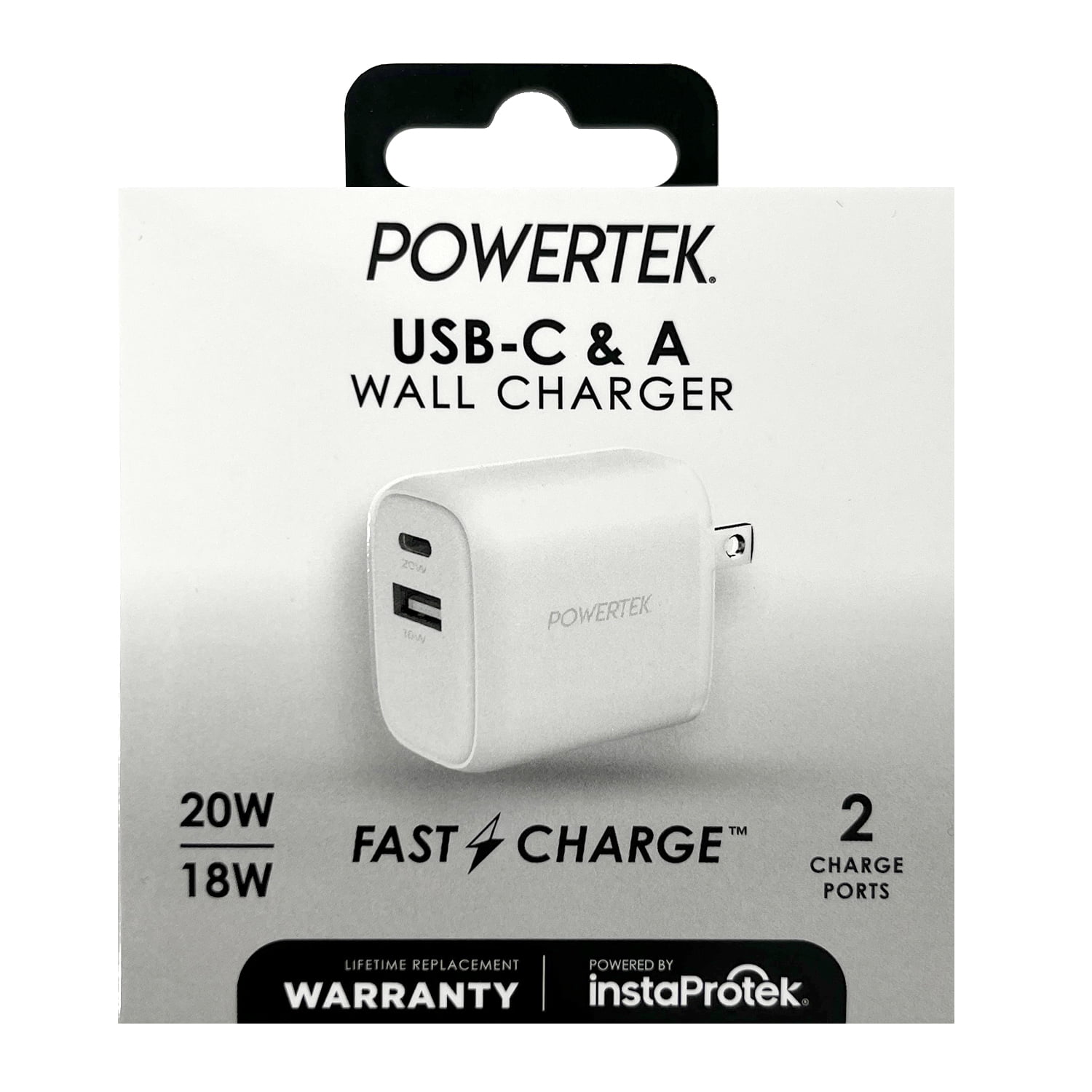 Liquipel Powertek Corduroy 20W Combo Wall Charger - White
