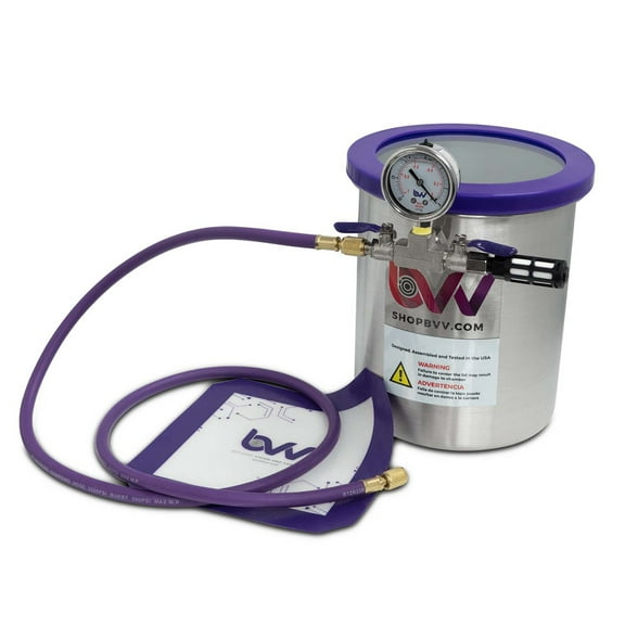 Glass Vac BVV 1.5 Gallon Stainless Steel Vacuum Chamber with Glass Lid