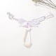 thumbnail image 2 of Gibobby Calzoncillos sexy Bragas sexy de tamaño ajustables Tanga de abierta con perlas bordadas para mujer(Blanco,Talla única), 2 of 3