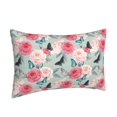 thumbnail image 2 of Haiem Pillowcase for Hair and Skin Queen - Roses and Butterflies Printed Soft Pillowcase with Envelope Closure-, 2 of 9