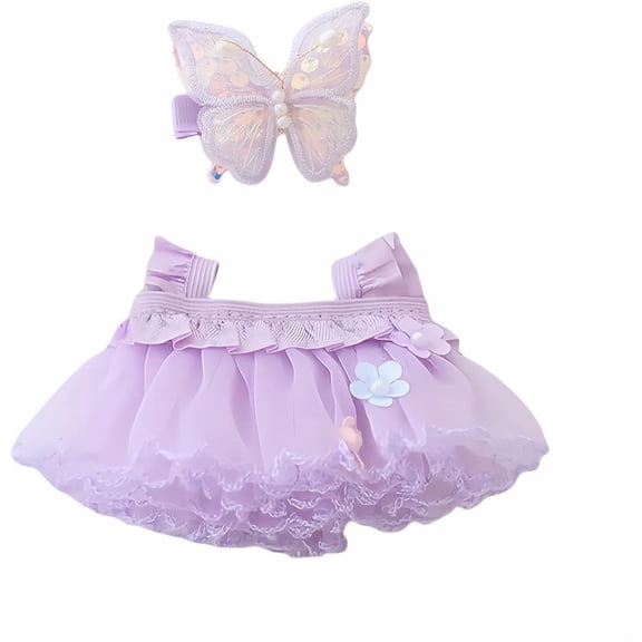 Doll Clothes Set for 15cm/17cm Dolls, Princess Dress with Hair Accessory