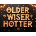 thumbnail image 4 of LUUFILx Older Wiser Hotter Glitter Birthday Celebration Backdrop for Party Decoration Anniversary Event Supplies Photography Props Background Decor Banner, 4 of 7