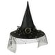 thumbnail image 1 of Sombreros de Halloween, sombrero de encaje de bruja, sombrero ancho acorralado para fiesta de festival, sombrero de poliéster para mujer, 1 of 2