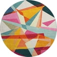 thumbnail image 2 of Addison Rugs Mayfield Premium Machine Washable Transitional Geometric Ivory Round Rug, 8' X 8' Machine Washable Transitional Geometric Ivory Oversized Sherpa Throw Blanket, 2 of 6