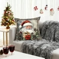 thumbnail image 4 of Virelaxpo Linen Christmas Pillow Cover with Santa and Reindeer Patterns, Festive Decor for Living Room and Sofa, 4 of 6