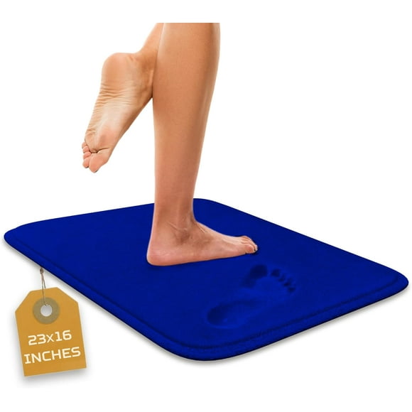 Luxury Bathroom Rug – 1 Piece Memory Foam Bath Mat, Non-Slip & Ultra Soft, Highly Absorbent, Easy to Clean - Royal Blue (23"x16")