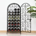 thumbnail image 4 of HOMCOM 35 Bottle Wrought Iron Wine Rack Cabinet with Lock,  Black, 4 of 8