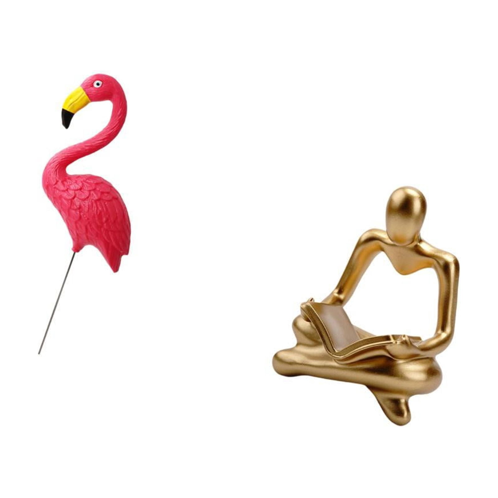 Flamingo Statue Figurine Sculpture Abstract Thinker Art Resin HDPE Material for Garden Porch Living Room Yard