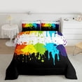thumbnail image 2 of Erosebridal Rainbow Tie Dye Comforter Set King Size,Colorful Splash Paint Bedding Set Multicolor Grafitti Duvet Insert Luxury,Modern Abstract Art Decor for Home Dorm Room Black White,Microfiber Soft, 2 of 7