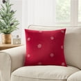 thumbnail image 2 of My Texas House 18" x 18" Red Velvet Snowflake Decorative Pillow Cover, 2 of 5