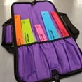 thumbnail image 4 of Ergo Chef 5 Pocket Padded Chef Knife Case Roll, Heavy Nylon/Polyester with Handle - Purple, 4 of 5