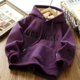 thumbnail image 5 of Sudadera con capucha gruesa con forro polar para niños, ropa informal de moda con letras bordadas, nuevo estilo, para mediana a grande, invierno, 2023, 5 of 5