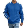 thumbnail image 2 of qafoshin Mens Trendy Patchwork Sweatshirt Crew Neck Long Sleeve Shirts Fall Winter Casual Loose Pullover Tops with Pocket, 2 of 6