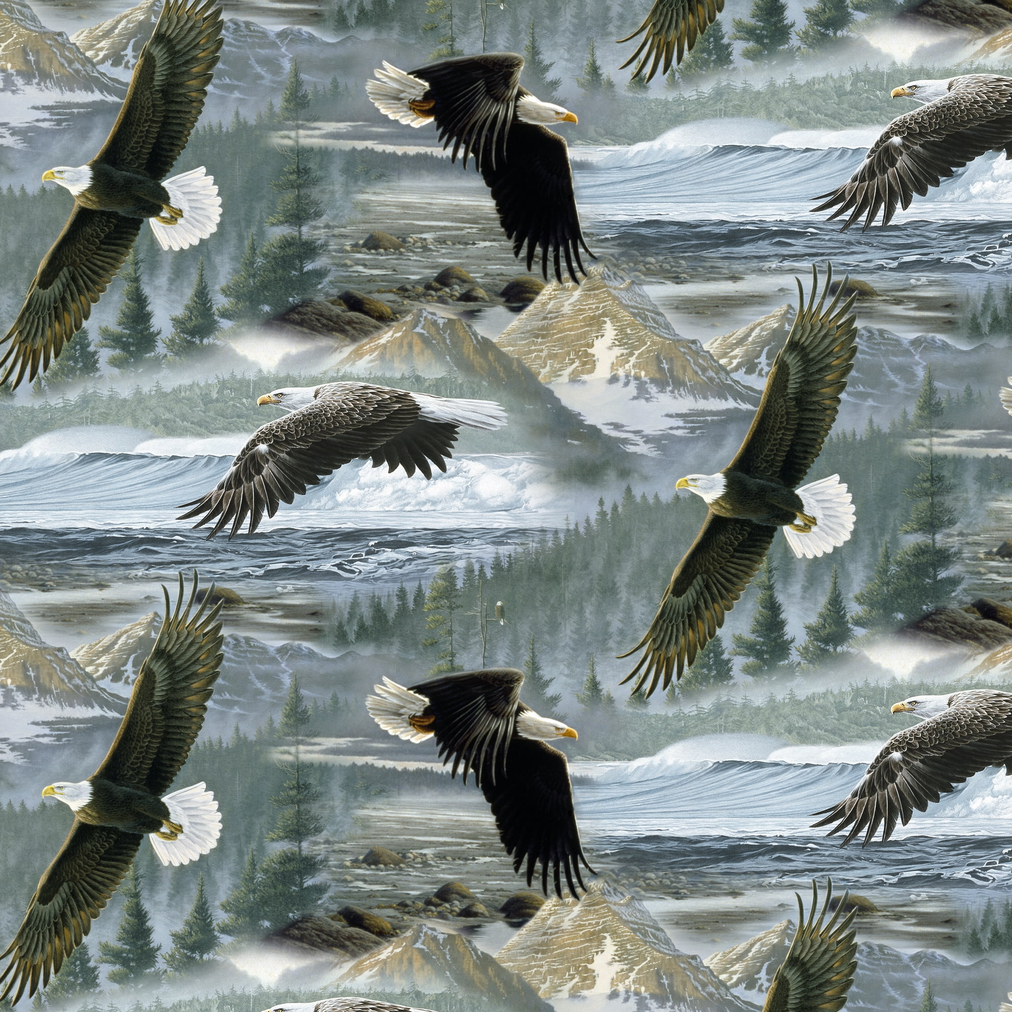David Textiles 44' Cotton Soaring Along the Shores Fabric by the Yard, Multi