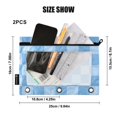 thumbnail image 3 of Dailycode 2 Pack Pencil Pouch for 3 Ring Binder Smooth Zipper Folders with Pockets Clear Window Pencil Case, Light Blue Gingham, 3 of 6