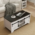 thumbnail image 5 of Dayalane Lift Top Coffee Table with Hidden Storage, Rectangle Wood Rustic Farmhouse Center Table with Sliding Barn Door and Compartment for Living Room, Home, Office, Black, 5 of 10