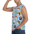 thumbnail image 3 of Haiem Men's Kawaii Sushi Print Tank Tops Summer Sleeveless Cut Off Workout T-Shirts Fitness Vest Athletic Undershirts-3X-Large, 3 of 8