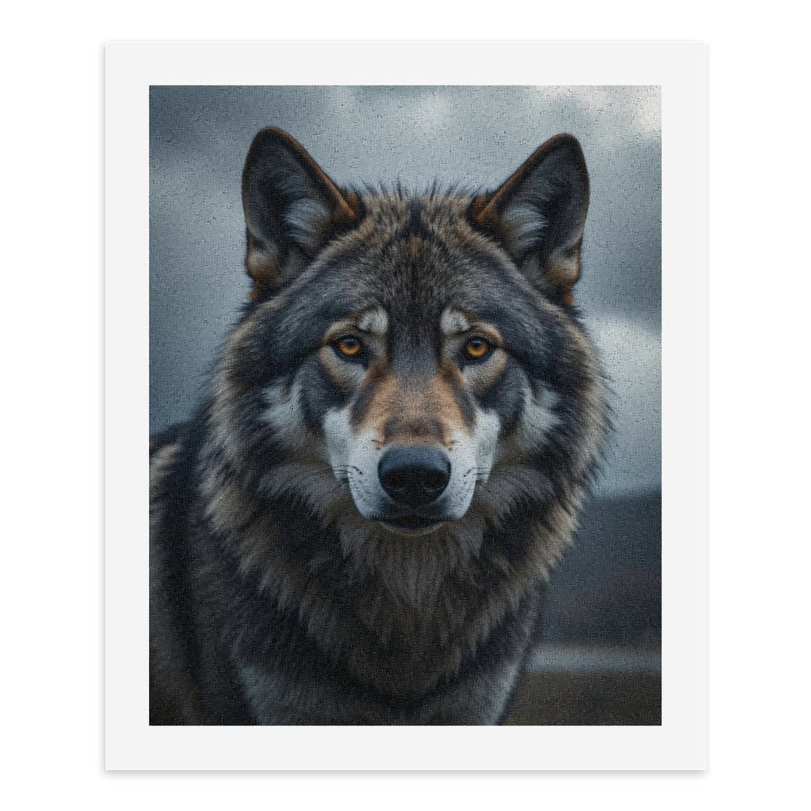 Paint By Numbers Kit for Adults Beginner - DIY Majestic Wolf Under Cloudy Sky Canvas Painting Kits for Adults, Frameless Paint By Number for Adults for Home Wall Decor 16x20 Inch