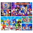thumbnail image 2 of Fondo de fotografía de Sonic, el erizo de velocidad, héroe corredor, fondo de fotografía de dibujos animados para cumpleaños de niños, accesorios de vinilo de poliéster rojo y azul, 2 of 5