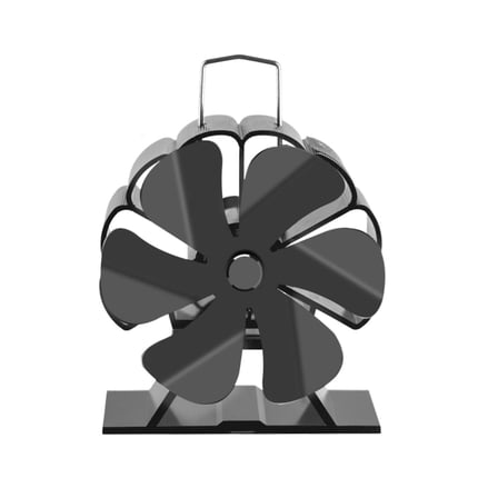 WE-POLUJ Aluminum 6 Blades Heat Powered Fireplace Stove Fan for Wood Log Burning and Circulating Warm, Low Temperature Start