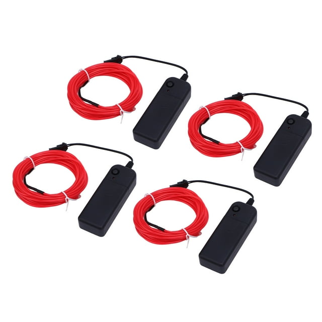 Neon Lights Strip, Flexible Long Lasting Cuttable Pink 4PCS Portable Neon Wire Light for Costumes